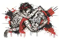 Mom hugging 2 tattoo design idea