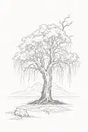 death willow tree bold gothic  tattoo design idea