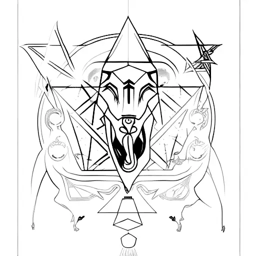 üçgen göz illuminati sade  tattoo design idea
