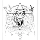 üçgen göz illuminati sade  tattoo design idea