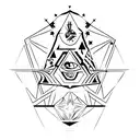 üçgen göz illuminati sade  tattoo design idea