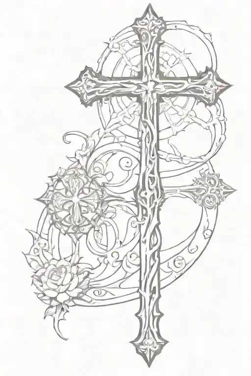 Catholic Cross tattoo design idea