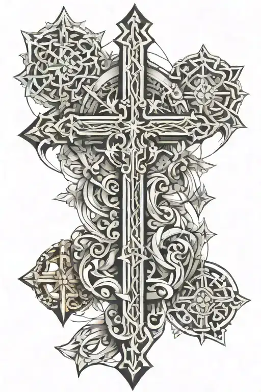 Catholic Cross tattoo design idea