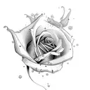 Yorkshire rose tattoo design idea