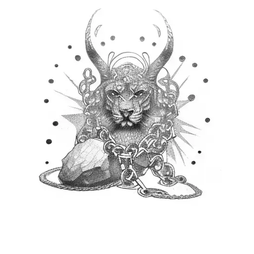 broken chains tattoo design idea