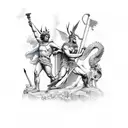 Ares and Dionysus tattoo design idea