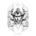 Ares and Dionysus tattoo design idea