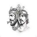 Ares and Dionysus tattoo design idea
