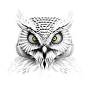 predator owl tattoo design idea