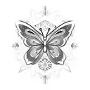 Butterfly with snowflake tattoo design idea