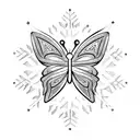 Butterfly with snowflake tattoo design idea