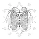 Butterfly with snowflake tattoo design idea