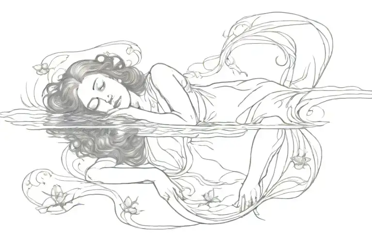 ophelia drowning john everett millais tattoo design idea