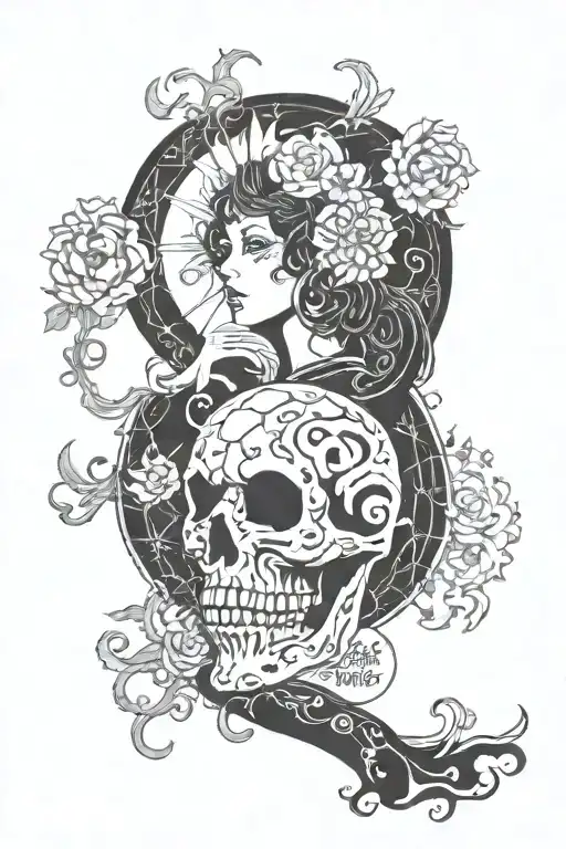 tarot card death from sandman neil gaiman tattoo design idea