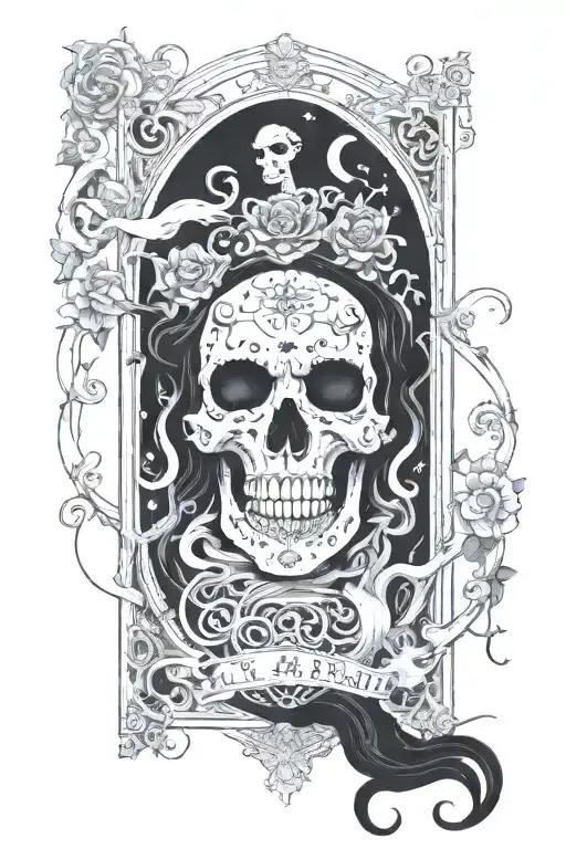 tarot card death from sandman neil gaiman tattoo design idea