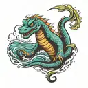 loch ness monster tattoo design idea