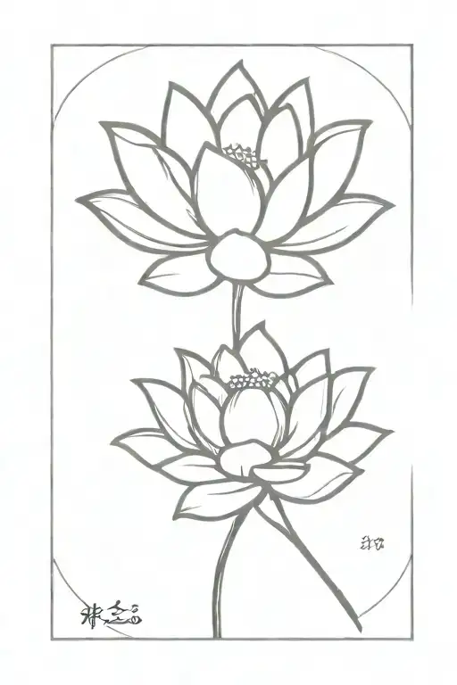lotus flower with infinitety cross stem  tattoo design idea