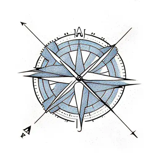 arrow clock compass tattoo design idea