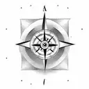 arrow clock compass tattoo design idea