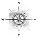 arrow clock compass tattoo design idea
