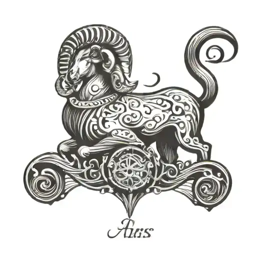 Saint & Sinner Aries zodiac sign tattoo design idea