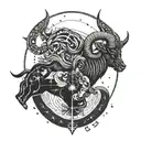 Saint & Sinner Aries constellation tattoo design idea