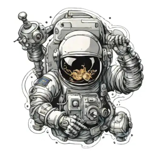 Astronaut tattoo design idea