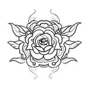 daga con flores chinas tattoo design idea