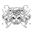 daga con flores chinas tattoo design idea