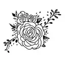 daga con flores chinas tattoo design idea