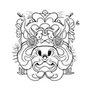 daga con flores chinas tattoo design idea