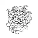 daga, flores chinas tattoo design idea