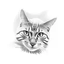 A vintage car cruising through an Irish countryside with a cat as the driver tattoo design idea