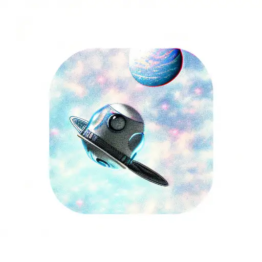 a photorealistic astronaut reaching out, floating against a white background tattoo design idea