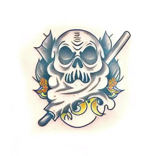 psychopathic garden gnome tattoo design idea