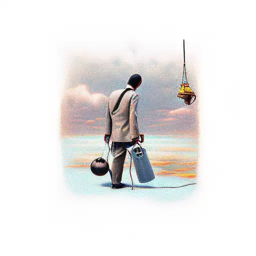 I'm here today but don't belong, working til the debt is gone, I'm begging you to understand, I try to be a decent man tattoo design idea