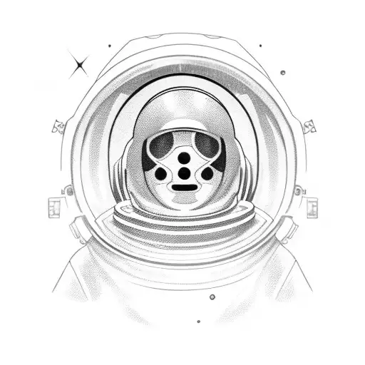 an astronaut that has just been cut from the spaceship floating alone in space tattoo design idea