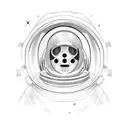 an astronaut that has just been cut from the spaceship floating alone in space tattoo design idea