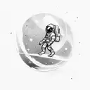 an astronaut that has just been cut from the spaceship floating alone in space tattoo design idea