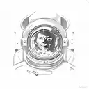 an astronaut that has just been cut from the spaceship floating alone in space tattoo design idea