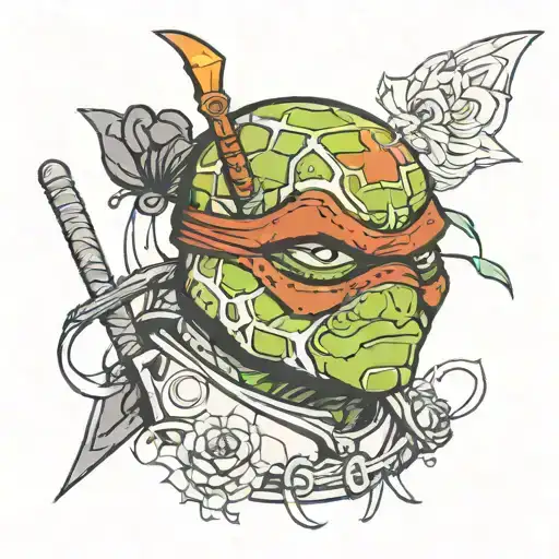 one head raffael TMNT in russian style tattoo tattoo design idea