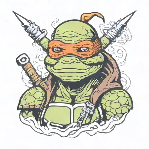one head raffael TMNT in russian style tattoo tattoo design idea