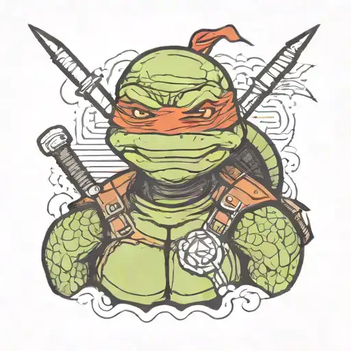 one head raffael TMNT in russian style tattoo tattoo design idea