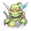 one head raffael TMNT in russian style tattoo tattoo design idea