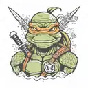 one head raffael TMNT in russian style tattoo tattoo design idea