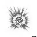 Please design a 2x2 inch tattoo with the words "Let there be ROCK" in the style of ACDC tattoo design idea