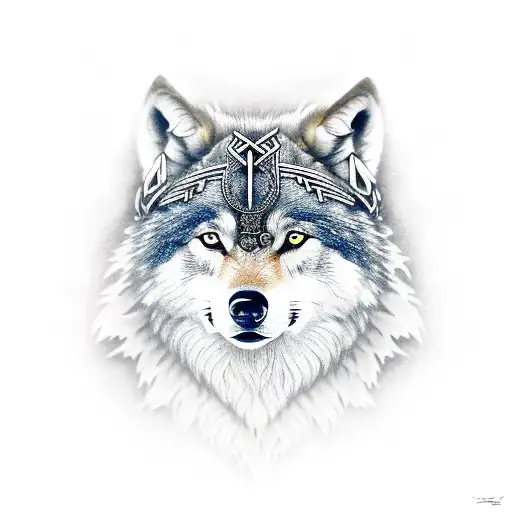 fenhir, Wolf , Viking  tattoo design idea