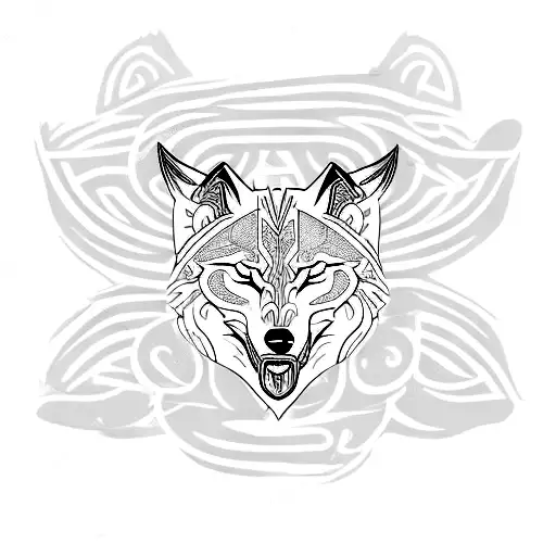 fenhir, Wolf , Viking  tattoo design idea