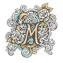 letters KM tattoo design idea