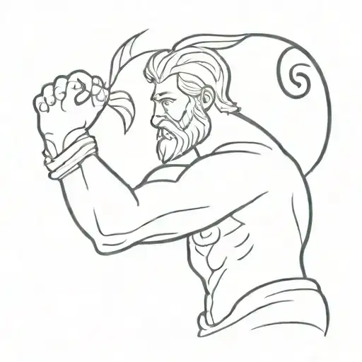 hercules hand drawing tattoo design idea
